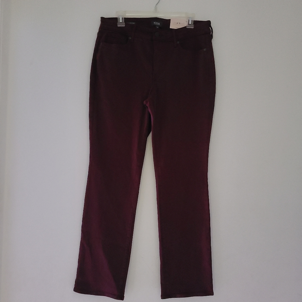 NWT NYDJ marilyn straight burgundy jeans - Picture 9 of 9